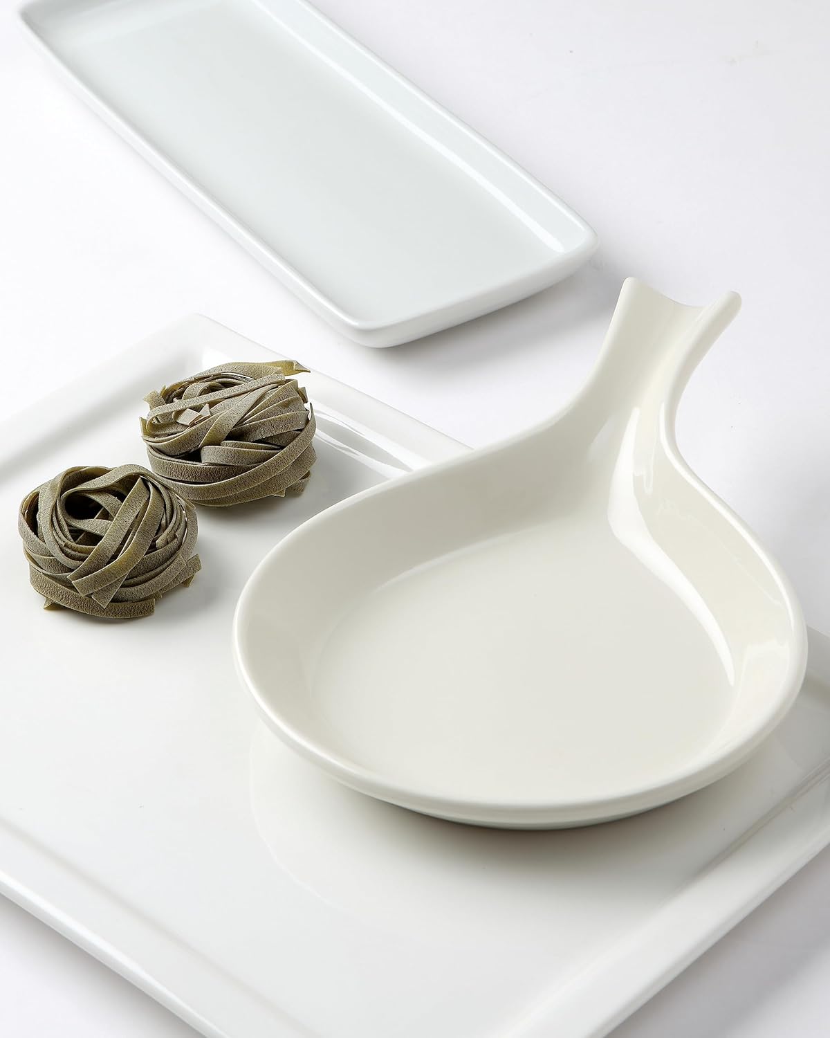 Tuxton China BEP-100 Fry Pan Server, 12 oz., 10" x 7-1/4" x 1-1/8" H, Microwave and Dishwasher Safe, Oven Proof, Fully Vitrified, Ceramic, DuraTux, American White/Eggshell, Pack of 12