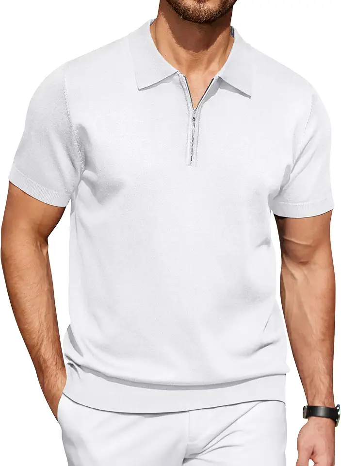 COOFANDY Shirts Sleeve Knitted Fashion