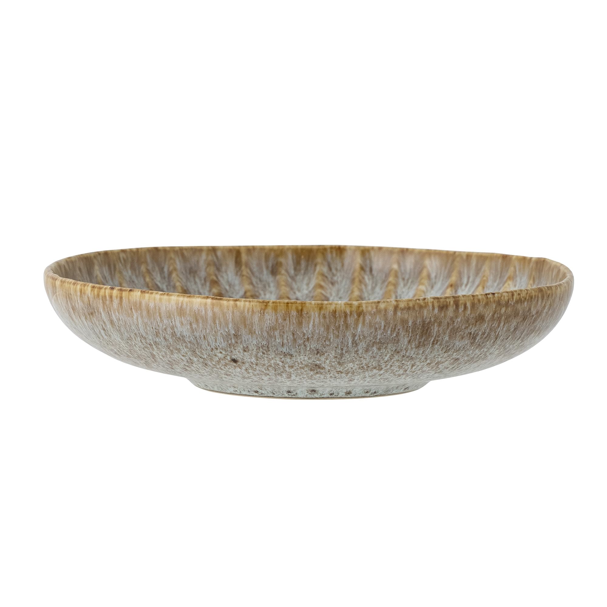 Piatto Profondo In Gres Fatto A Mano Bloomingville, Diametro 22 Cm, Per Pasta E Insalate, Smalto Naturale Unico