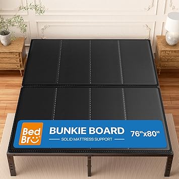 King Bunkie Board 10mm 76" x 80" Black Under Mattress Support, Anti-Sag & Noise-Free, Breathable Low Profile Bed Board for Metal Frame, Platform & Slatted Beds