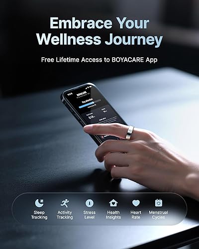 Miniatura 3 de Anillo inteligente para mujereshombres, anillo de seguimiento de actividad física con vibración de llamada y alarma, frecuencia cardíaca, oxígeno en