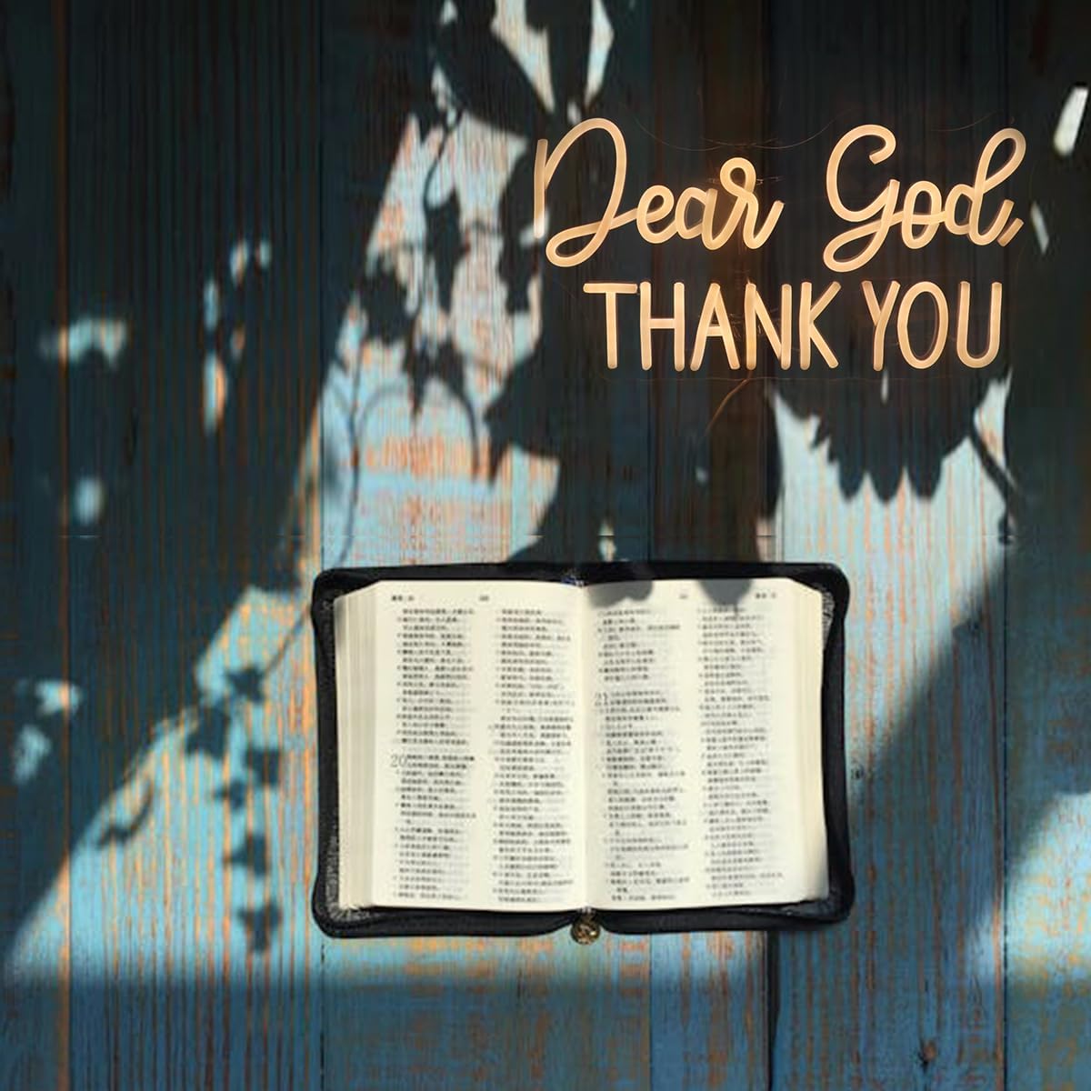 Dear God Thank You Neon Sign Led Dimmable Decorative Neon Lights, Inspirational Office Desk Decor Lights for Office Home Living Room Classroom, Christian Gifts,Christmas' Birthday Gift (Warm white)