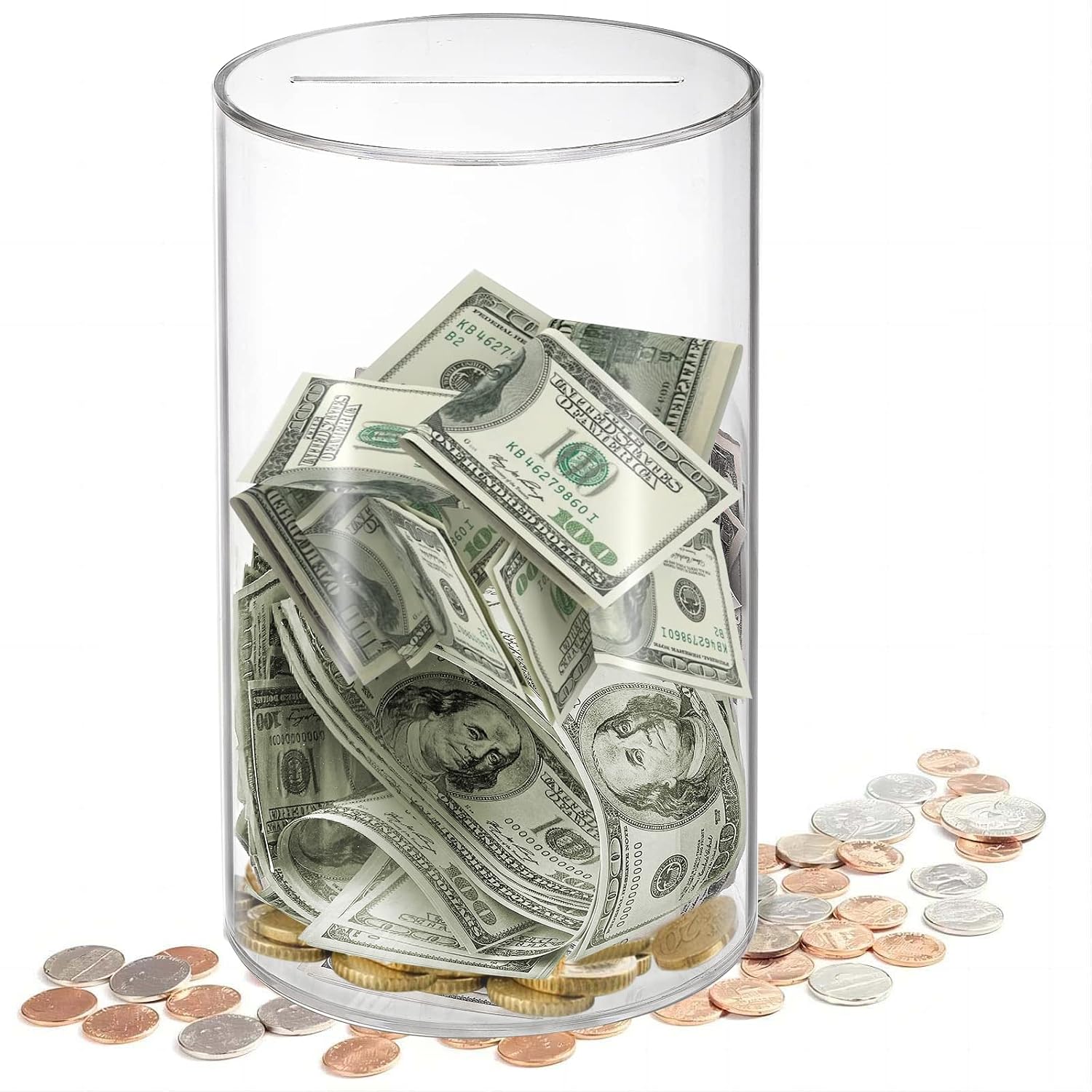 DMTINTA Clear Piggy Bank for Adults and Kids Transparent Piggy Bank for Adults Must Break to Open Acrylic Unopenable Piggy Bank to Help Budget and Save.5.9 * 5.9 * 5.9