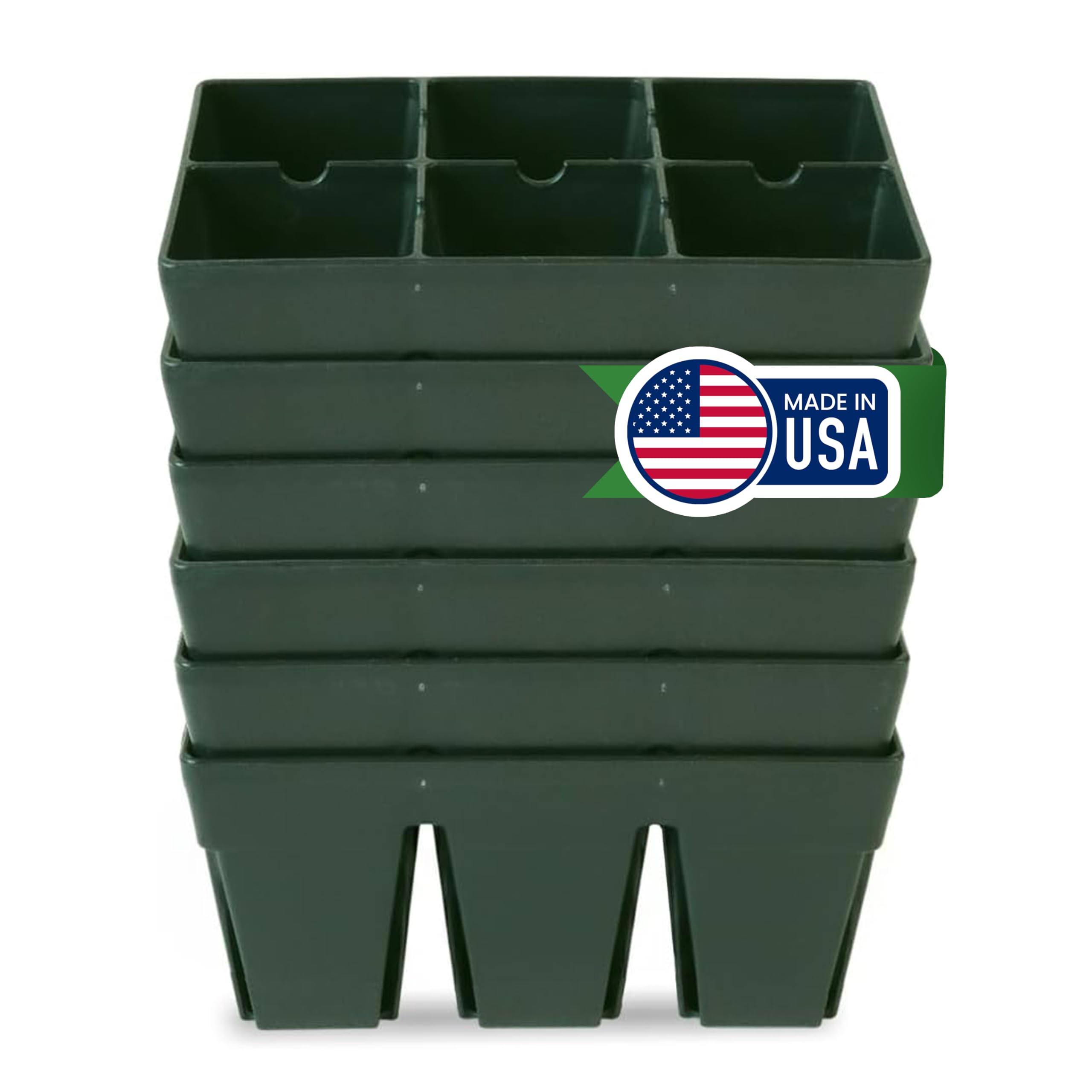 Epic Gardening Reusable Seed Starter Tray - Easy Watering Seed Starting Trays - Gardener Friendly Plant Trays for Seedlings | UV-Treated & BPA-Free -6-Cell Seed Starting Trays - 6 Trays/Sage Green