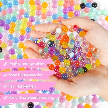 MATVHRUI WasserPerlen 60000 Pieces for Plants Colourful Gel Beads Non-Toxic Reusable Water Beads for Decoration Floating Candles Wedding Centrepiece Vase Filler