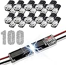 100pcs Double Wire Plug in Connector with Locking Buckle, Quick-Clip Fasteners Multi-Purpose Snap-On Blocks for Strip Lights DIY Crafting, Low-Voltage Decor & Model Kits 2 Pin