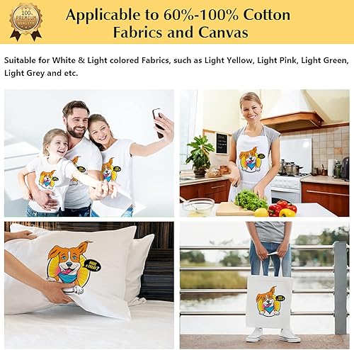 Miniatura 2 de TransOurDream Papel de transferencia de calor para camisetas (luz 3.0, 15 hojas de 8.5 x 11 pulgadas), vinilo de transferencia de calor HTV