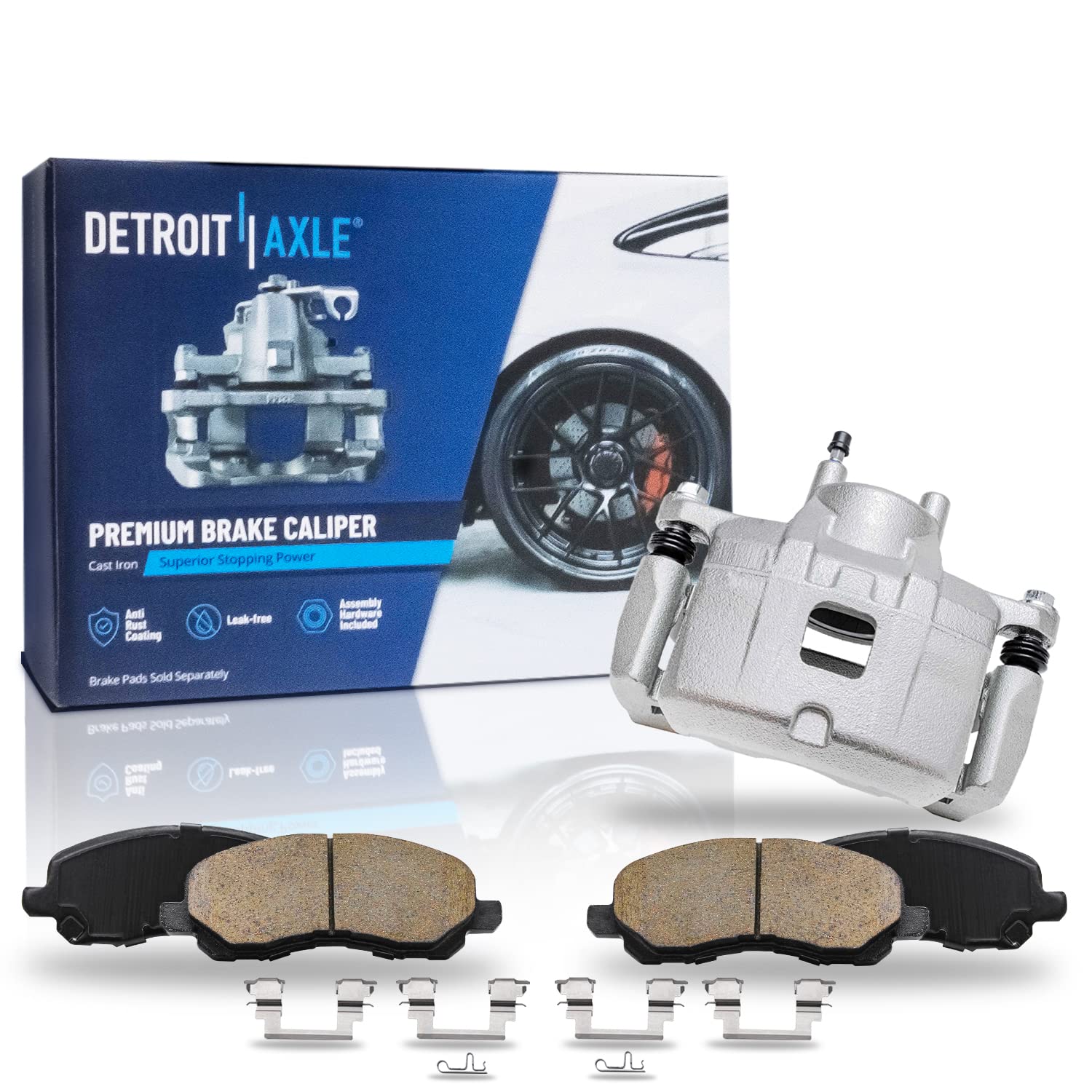Detroit Axle - Front Brake Pads Right Disc Caliper Replacement