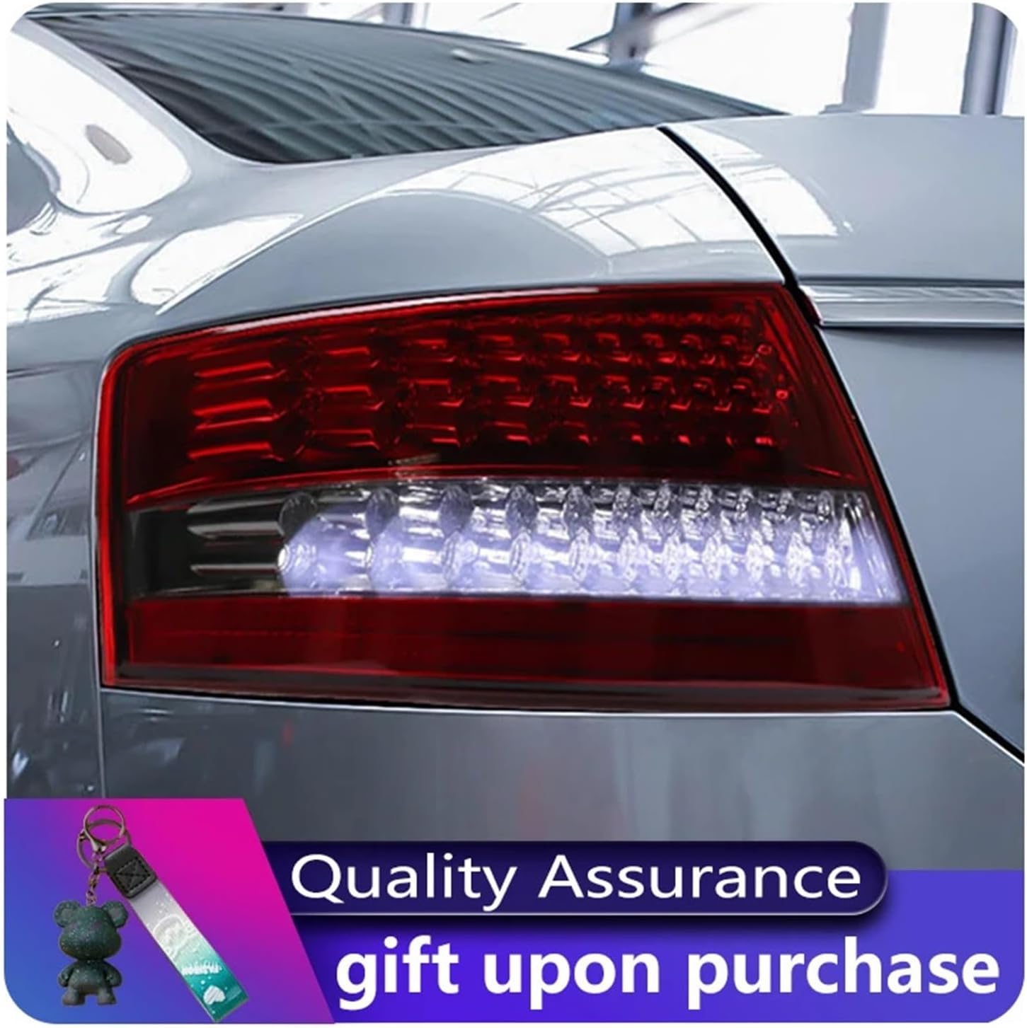 2 PCS Car Taillight Compatible for Audi A6L 2005-2008 DRL Brake Lamp Dynamic Turn Signal(Black)