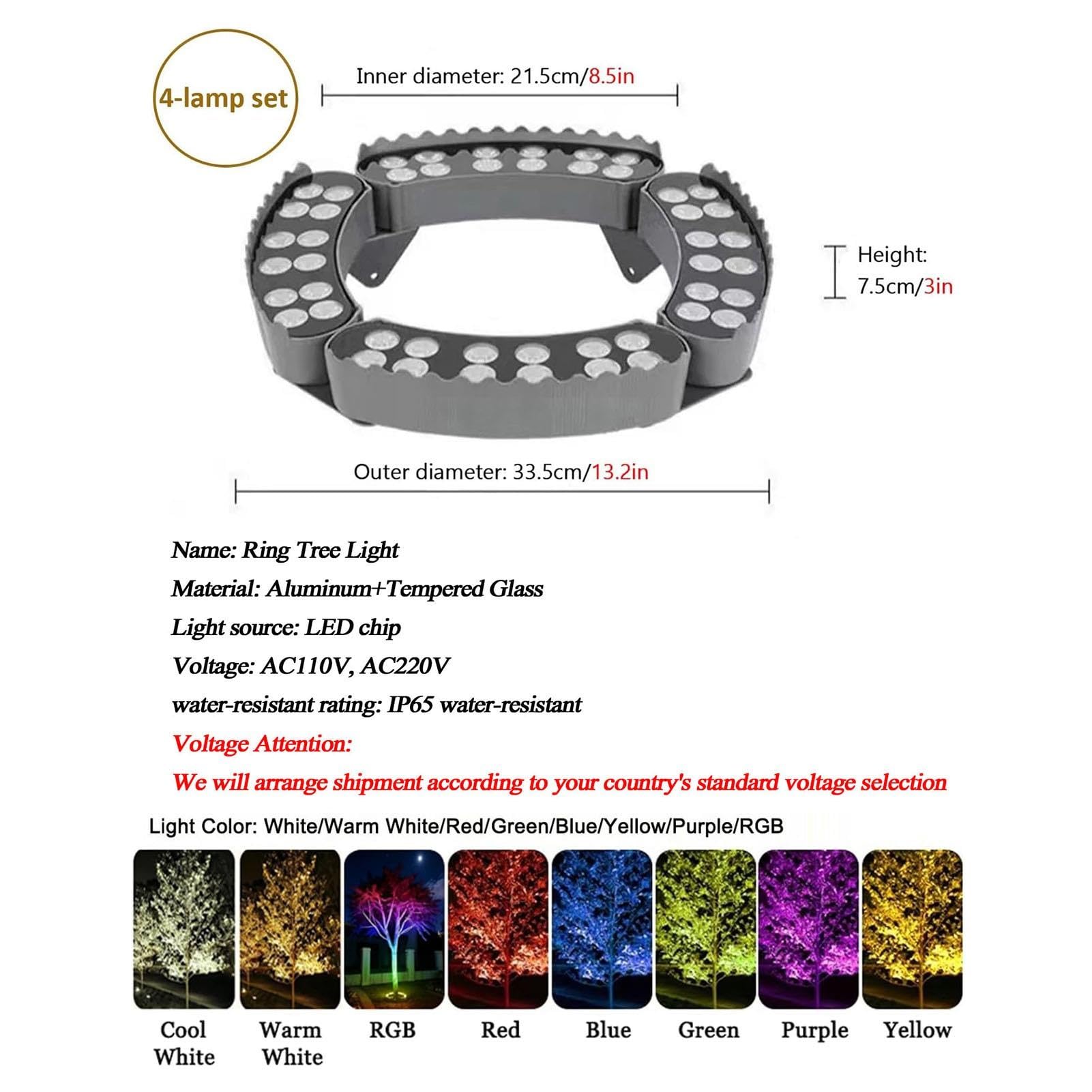 Luci Ad Anello Per Palme Da Esterno, Luci Paesaggistiche A Led