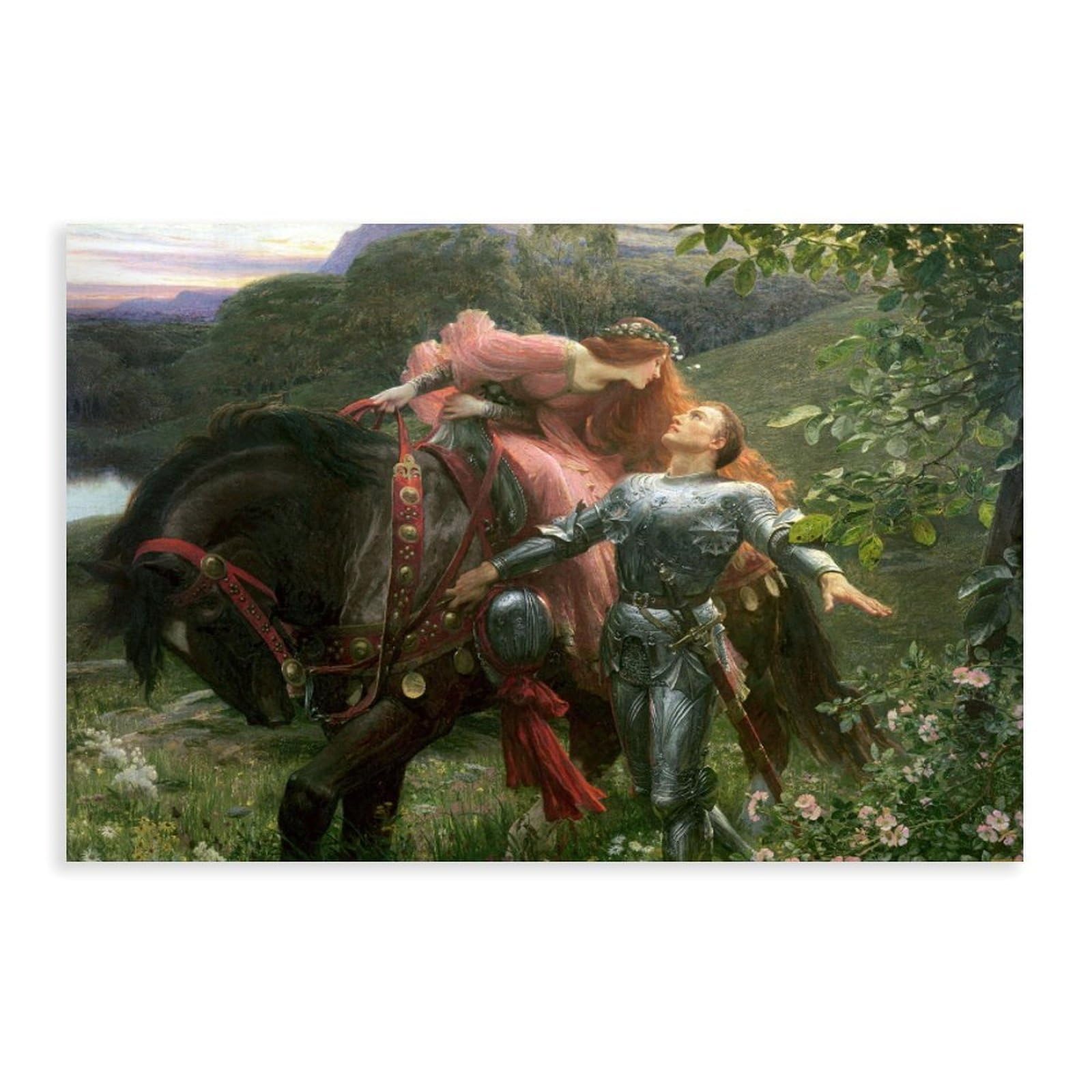 GIEIG La Belle Dame Sans Merci By Sir Frank Dicksee Poster for Room Aesthetics Canvas Wall Art Print Unframe 12x18inch(30x45cm)