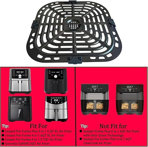Miniatura 2 de JTBKCT 6QT Air Fryer Crisper Tray for Instants Pot Vortex Plus 6QT XL Air Fryers, Premium Air Fryer Grill Pan Plate Rack Grate Grid Shelf for