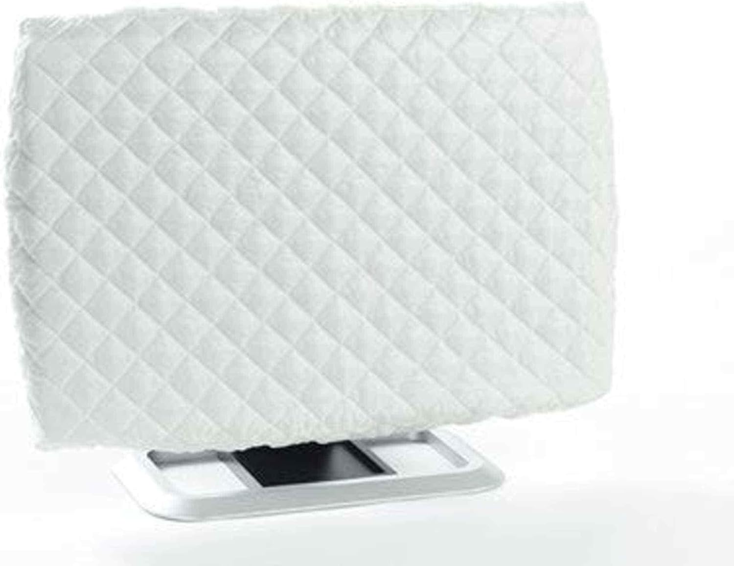 Covermates Quilted Monitor Cover for Computer Screens – Padded Dust Cover for Desktop Monitor, Washable Diamond Polyester Screen Protector with Elastic Hem, 28W x 2.5D x 20H, Cream