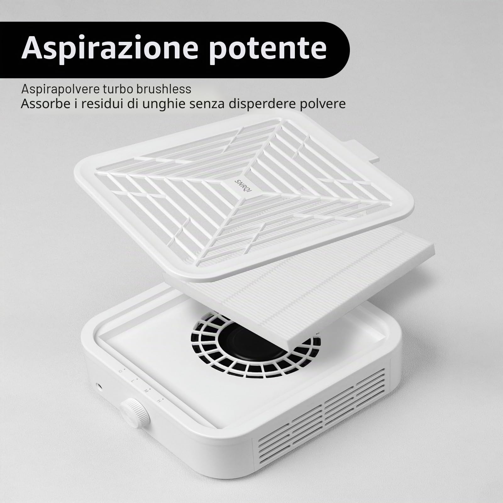 Aspirapolvere Unghie, Turbo Brushless 120 W Aspiratore Unghie Professionale Con Filtro Riutilizzabile, Aspirapolvere Silenzioso Per Unghie, Aspiratore Da Tavolo Ad Alta Potenza