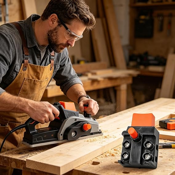 Compact Power Tool Control Button, Colored Raised Cap and Black Molded Housing for Planer Chain Cutting Tool Repair Service Parts Unit Actuator Button Control Planer Parts Chain Part Wood Shop Repair