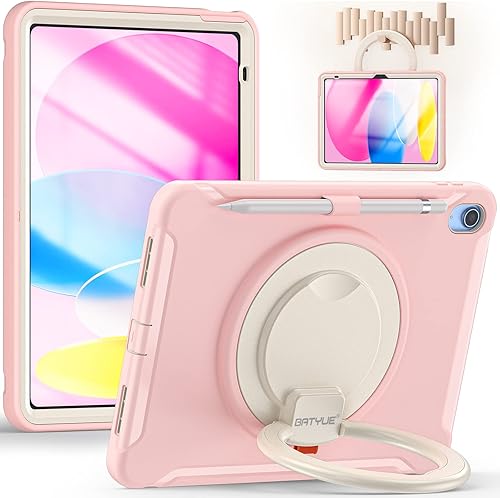 Miniatura 7 de BATYUE Funda para iPad (A16) de 1110 generación de 10.9 pulgadas 20252022, funda protectora resistente a prueba de golpes para niños y niñas con