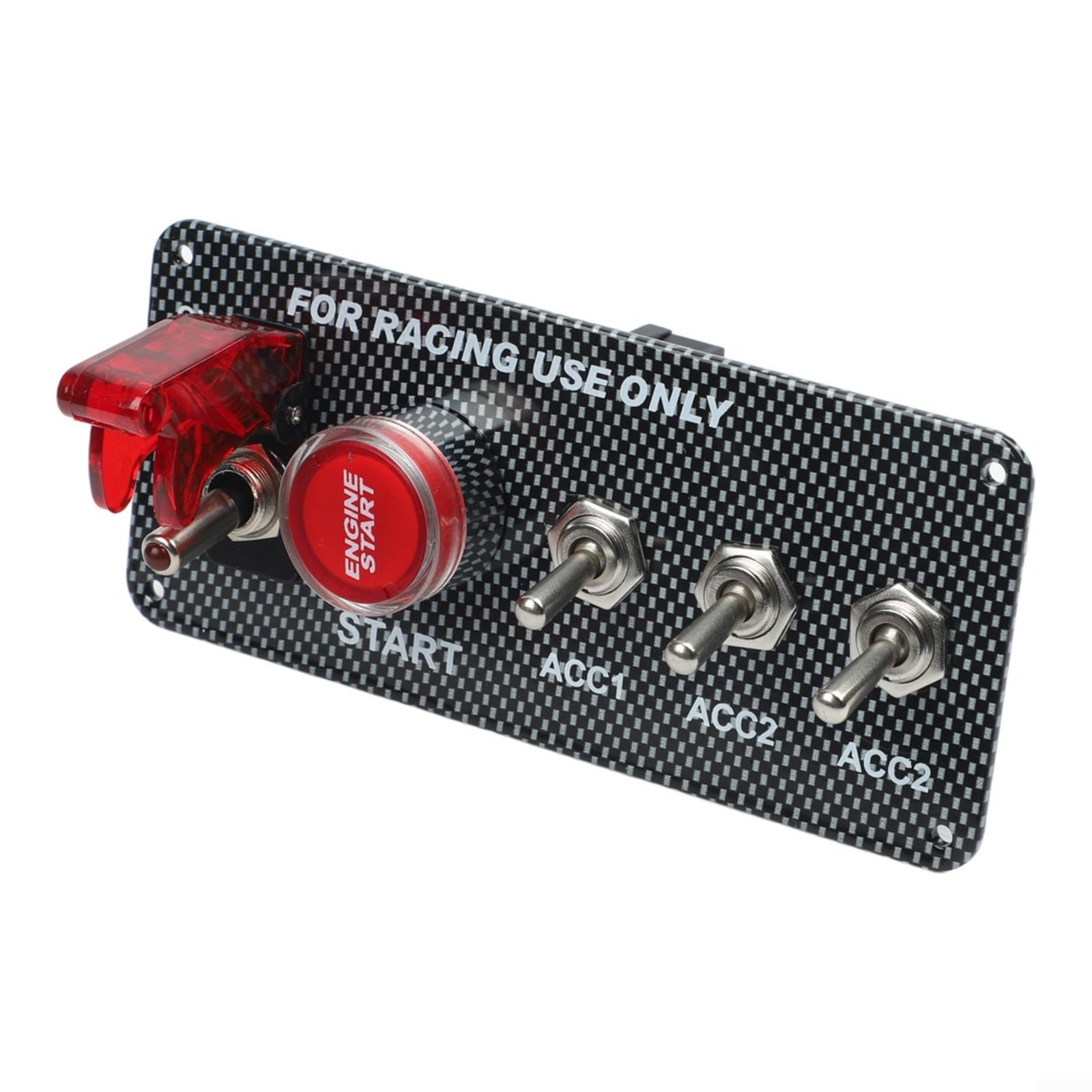 Panneau de commande d'allumage pour sessions track days et rallye en carbone ultra léger