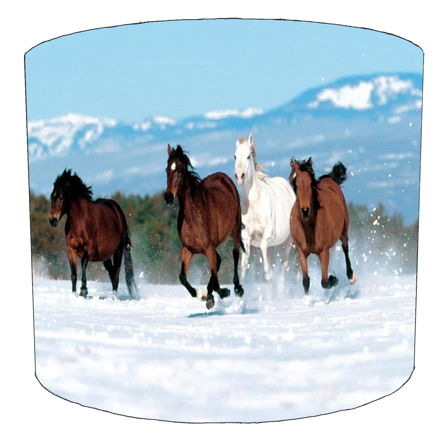 Horses Running in Snow Lampshade in 3 Sizes for Ceiling Light Shade Pendant or Table Lamp