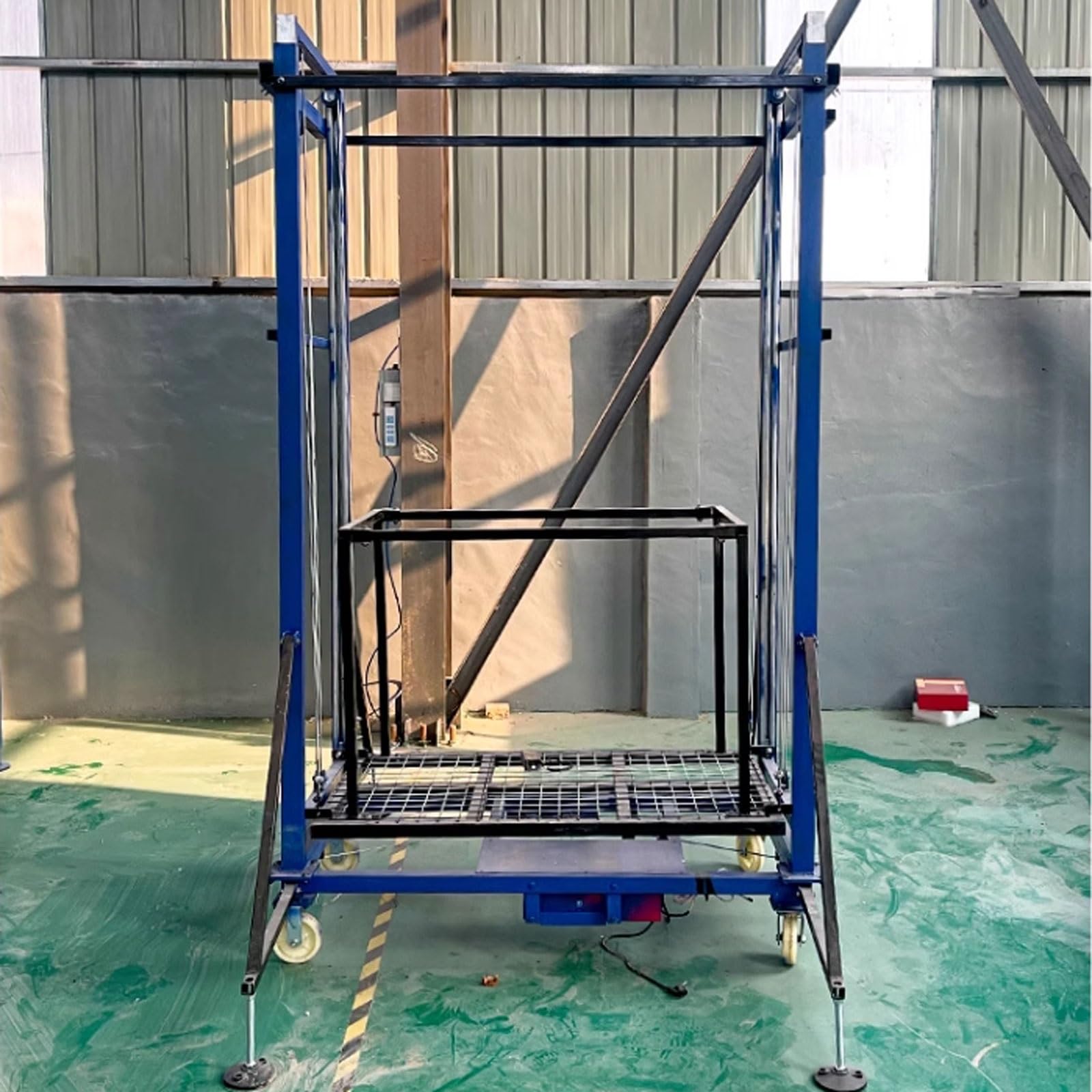 Carrello elevatore Elettrico per carichi Pesanti, Scala da Costruzione Pieghevole, Macchina di Sollevamento elettrica Automatica per ponteggi, con Telecomando,(500 kg 3,5 m