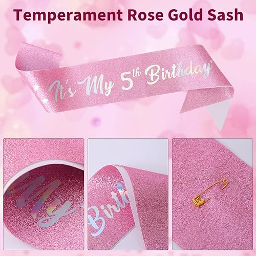 Miniatura 5 de Tira y tiara para velas de cumpleaños número 5, corona de diamantes de imitación, corona de diamantes de imitación, decoración de pastel de