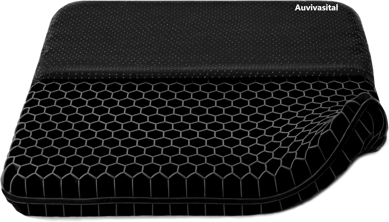 plus size gel seat cushion for long sitting, extra large and thick, seat cushion for back, hip, sciatica, tailbone pain relief, use for the office, car, wheelchair, recliner, truck.(black)