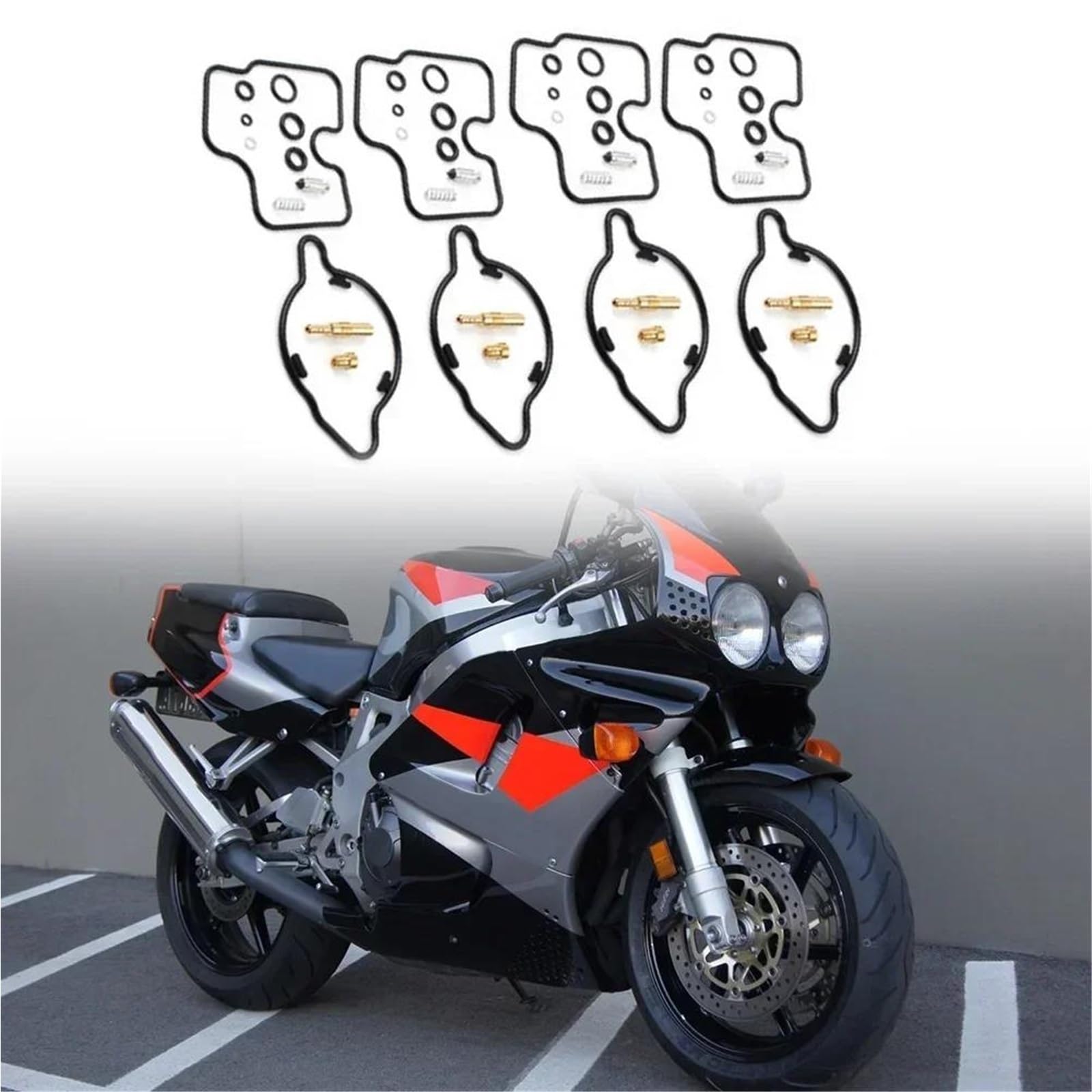 4 Juegos Para Kawasaki GPX750 1984-1990 GPZ900R GPX 750 GPZ 900 R Kit De Reparación Carburador Membrana Flotador Agujas chorro