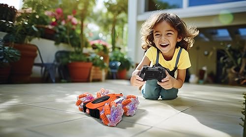 Miniatura 7 de LEXiBOOK - Crosslander Coche de control de radio que brilla en la oscuridad, control remoto, recargable, juego de acción electrónico, naranja/negro,