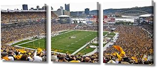 3 Piece Canvas Wall Art Sports Heinz Field Paintings Football Canvas Prints American Pittsburgh Soccer Sport Artwork Picture for Living Room Framed Stretched Ready to Hang, 28.5" Wx12.8 H