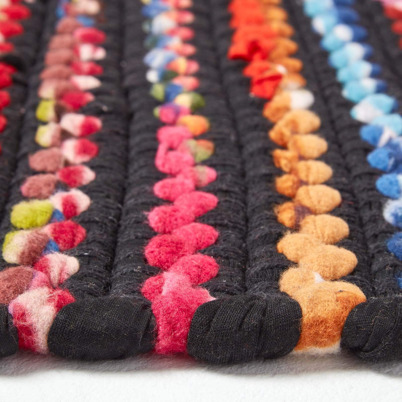 HOMESCAPES - Tapis tissé Chindi Multicolore, Fabrication Artisanale - Folk - 160 x 230 cm