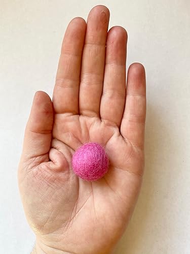 Miniatura 5 de 2.5 cm handmade felt balls - Wholesale Bulk Quantity: 50 - Easter Colors: Yellow, Fuchsia, Lime, Lavender - 100% Wool Poms for Crafts, Garland