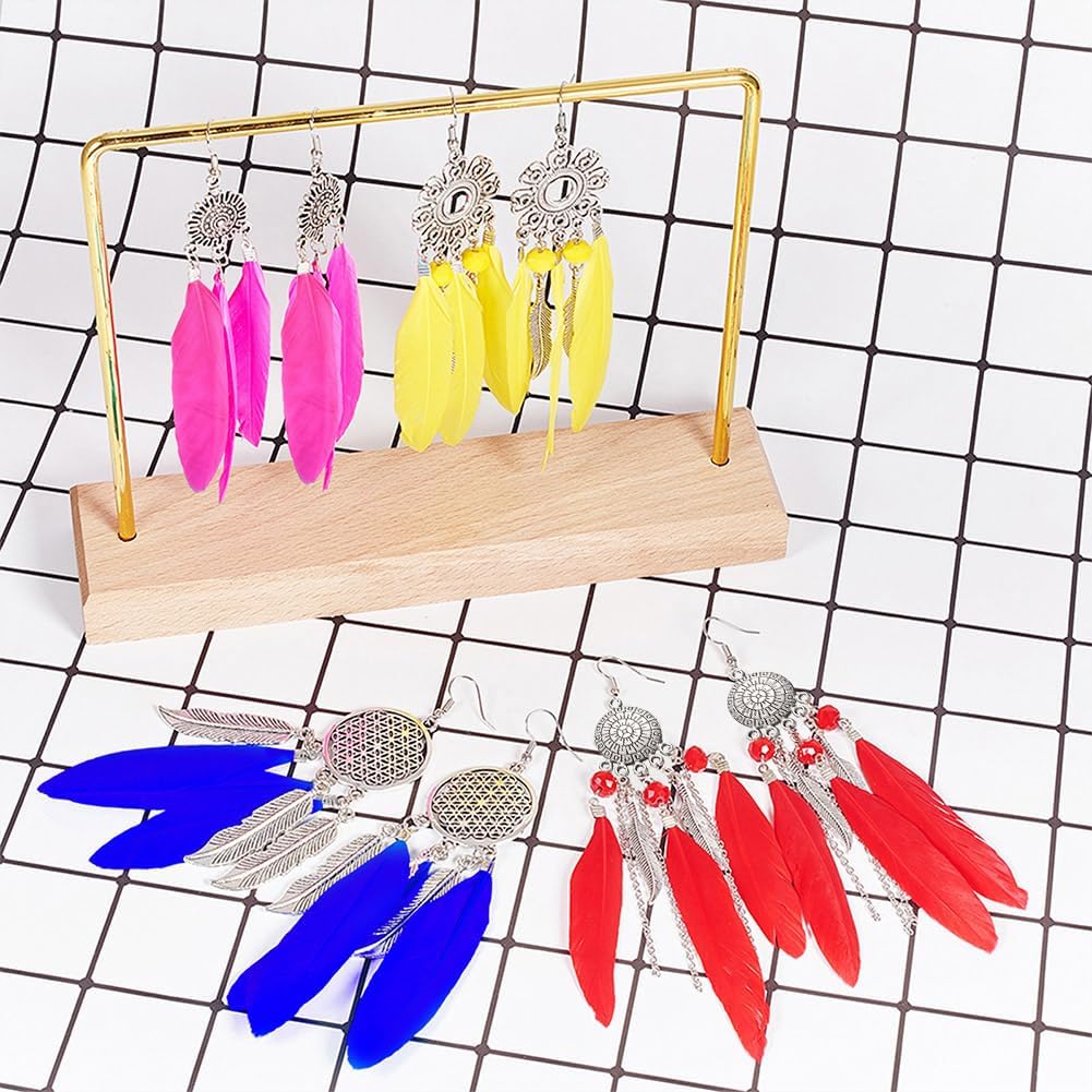 SUNNYCLUE 1 Box DIY 8 Pairs Bohemia Colorful Long Feathers Dangle Hook Earring Making Kit Jewelry Findings Making Crafts for Women, Antique Silver, Instruction