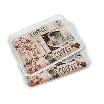 Melamine Medium Size (32x23 cm) (4-6 Cup of Tea Serving Tray/Tea Serving Tray (Pack of 2 Pcs)