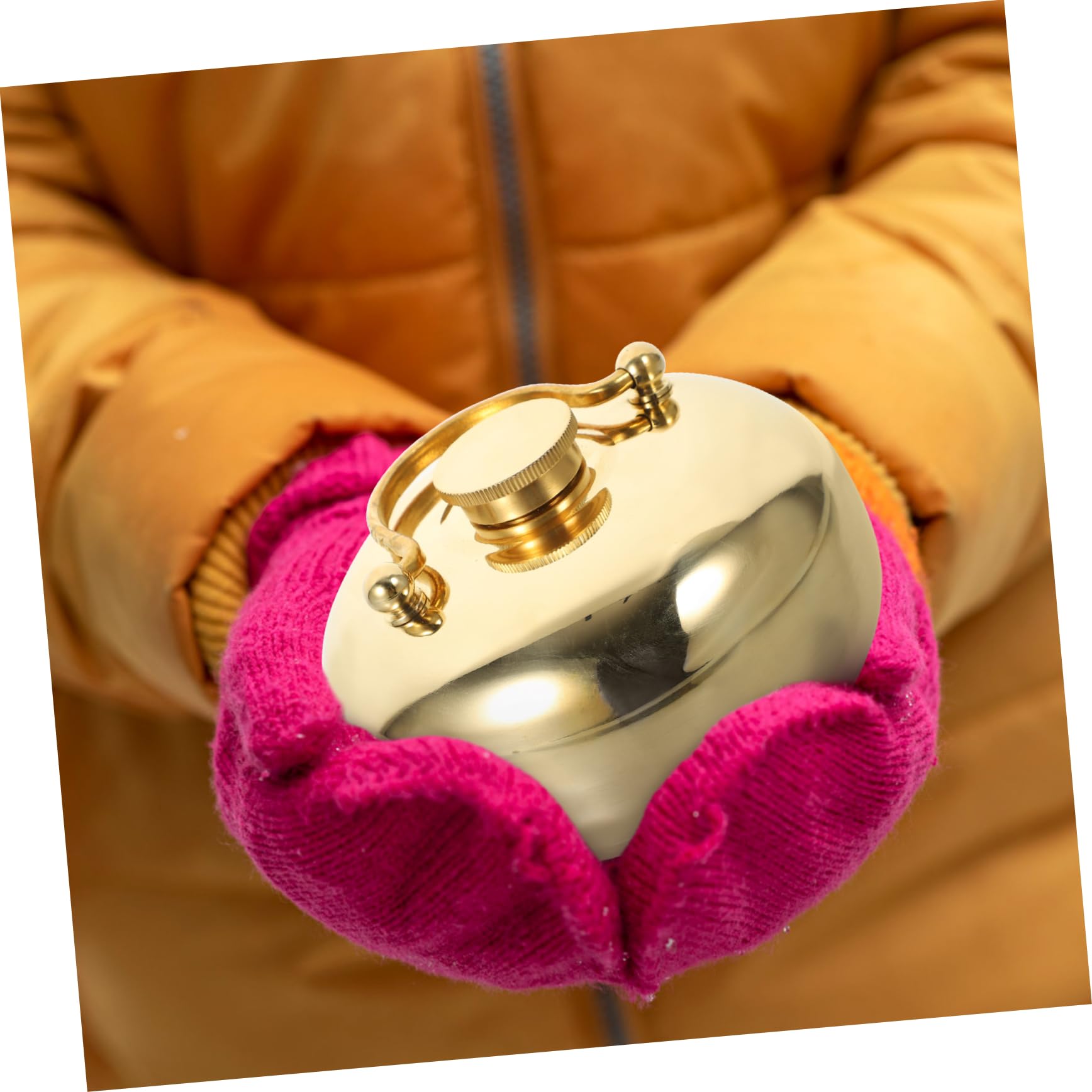Anneome Kupfer Handwärmer 13cm Dicker Warmwasserbehälter aus Reinem Kupfer 1,1mm Tragbarer Winter Wärmespender für Frauen Büro und Outdoor Vielseitiger Hand und Fußwärmer Zufällige Farbe