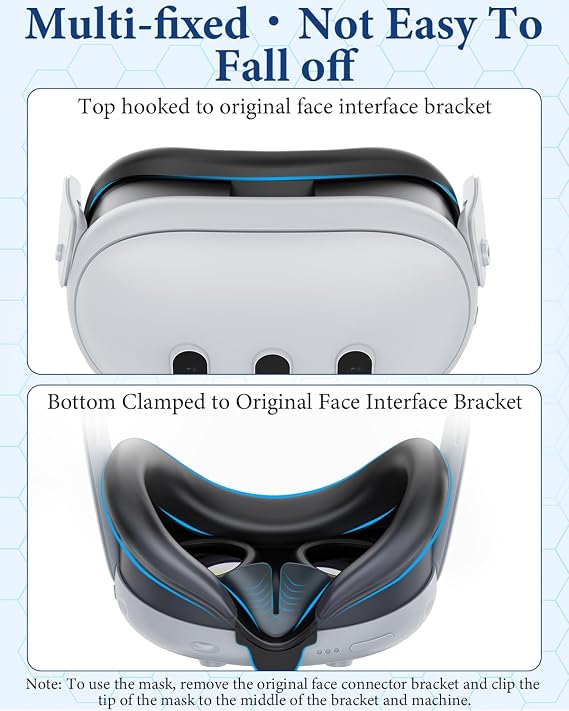 Silicone Face Pad Cover Kit for Met Qust 3, Specially Designed for Met Qust 3 Facial Interface, for Met Qust 3 Accessories, EVA Lens Cap, Rocker Cap