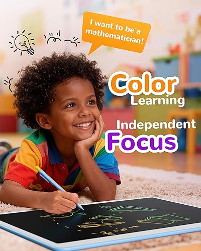 Vista 116 de KOKODI Tableta de escritura LCD, regalos para niños y niñas de 3 años, tableta de dibujo colorida de 10 pulgadas, almohadillas de dibujo Azul