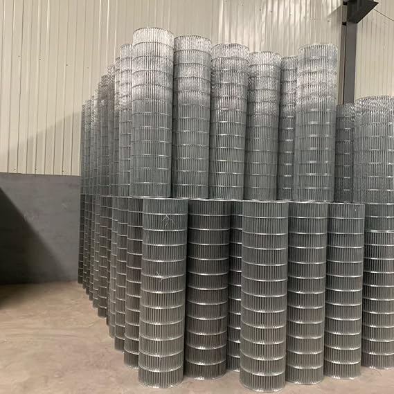 Wire Mesh Roll, 1X10cm Hole Galvanized Welded Wire Mesh Aviary Fence Poultry Netting Air Bricks, 1.8Mm Wire Diameter,Silver,0.3x6m(12x236inch)