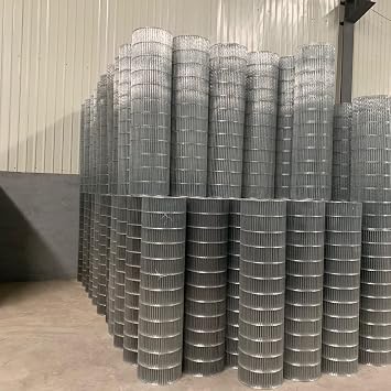 Wire Mesh Roll, 1X10cm Hole Galvanized Welded Wire Mesh Aviary Fence Poultry Netting Air Bricks, 1.8Mm Wire Diameter,Silver,0.3x6m(12x236inch)
