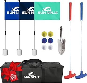SUN NINJA Beach Golf Set, Portable Mini Golf for Low Tide Beach Game
