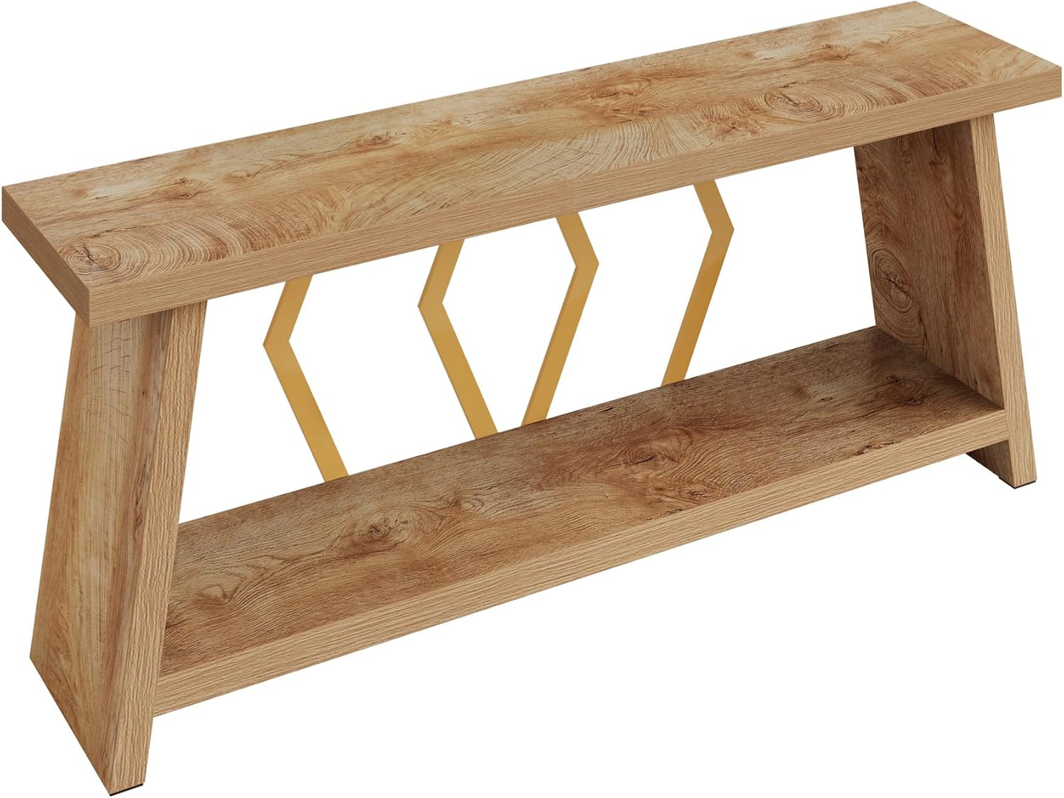 Tribesigns 70.86-Inch Long Sofa Table for Living Room, 2-Tier Narrow Console Table with Storage, Wood Foyer Entryway Couch Table for Hallway, Entrance (Light Oak Brown)