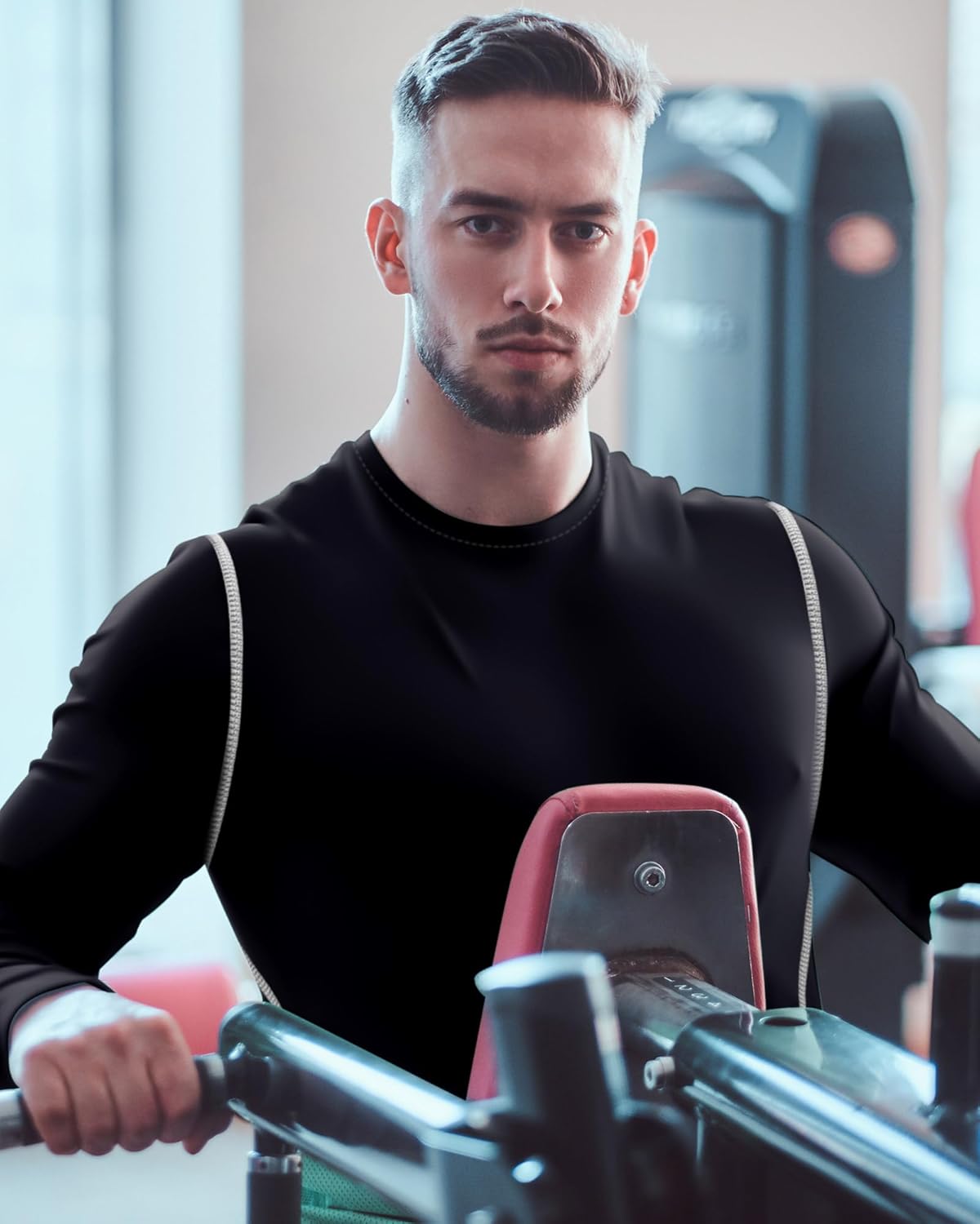 6 Pack Men's Thermal Compression Shirt Long Sleeve Fleece Lined Winter Sports Running Base Layer Top for Cold - Image 6