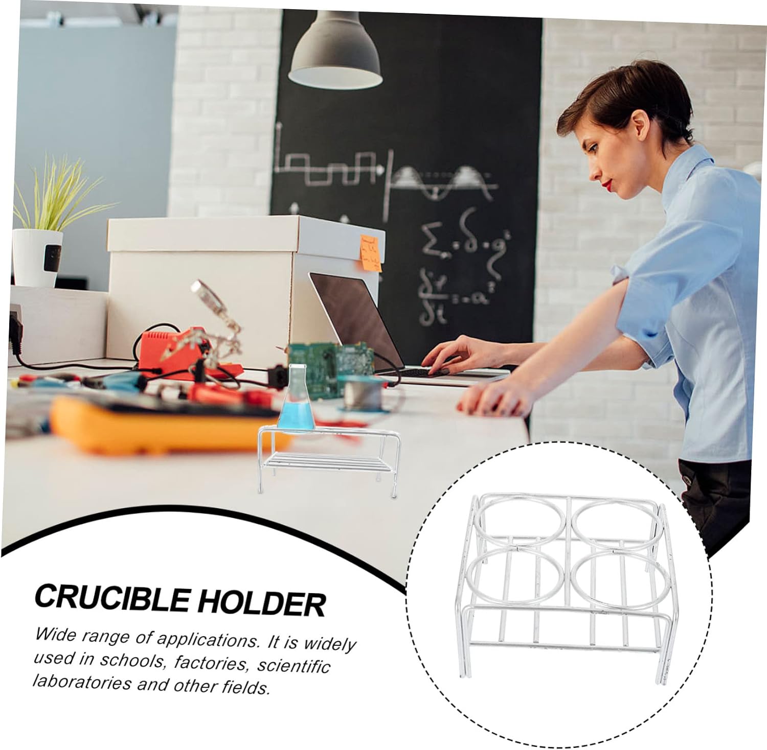 Practical Lab Crucible Stand Holes Utility Shelf Crucible Base Rack Chemical Storage