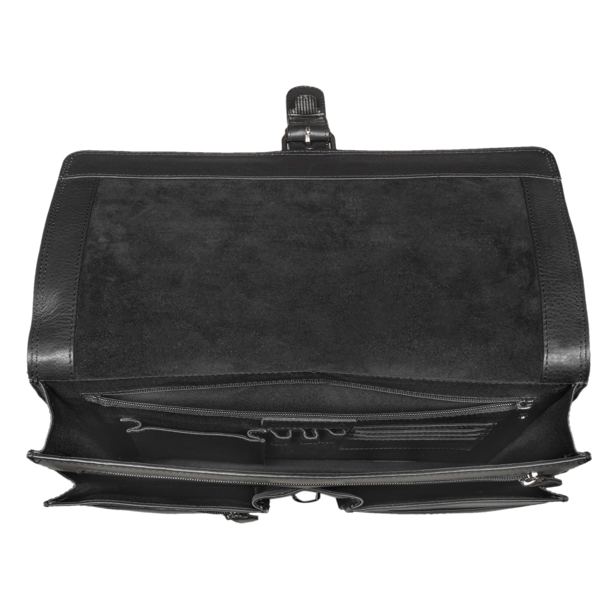 STILORD "Magnus" Conference Folder A4 Leather Portfolio Document Folder Sophisticated Vintage Design fit for 13,3 MacBooks Genuine Leather Colour:Black - Image 4