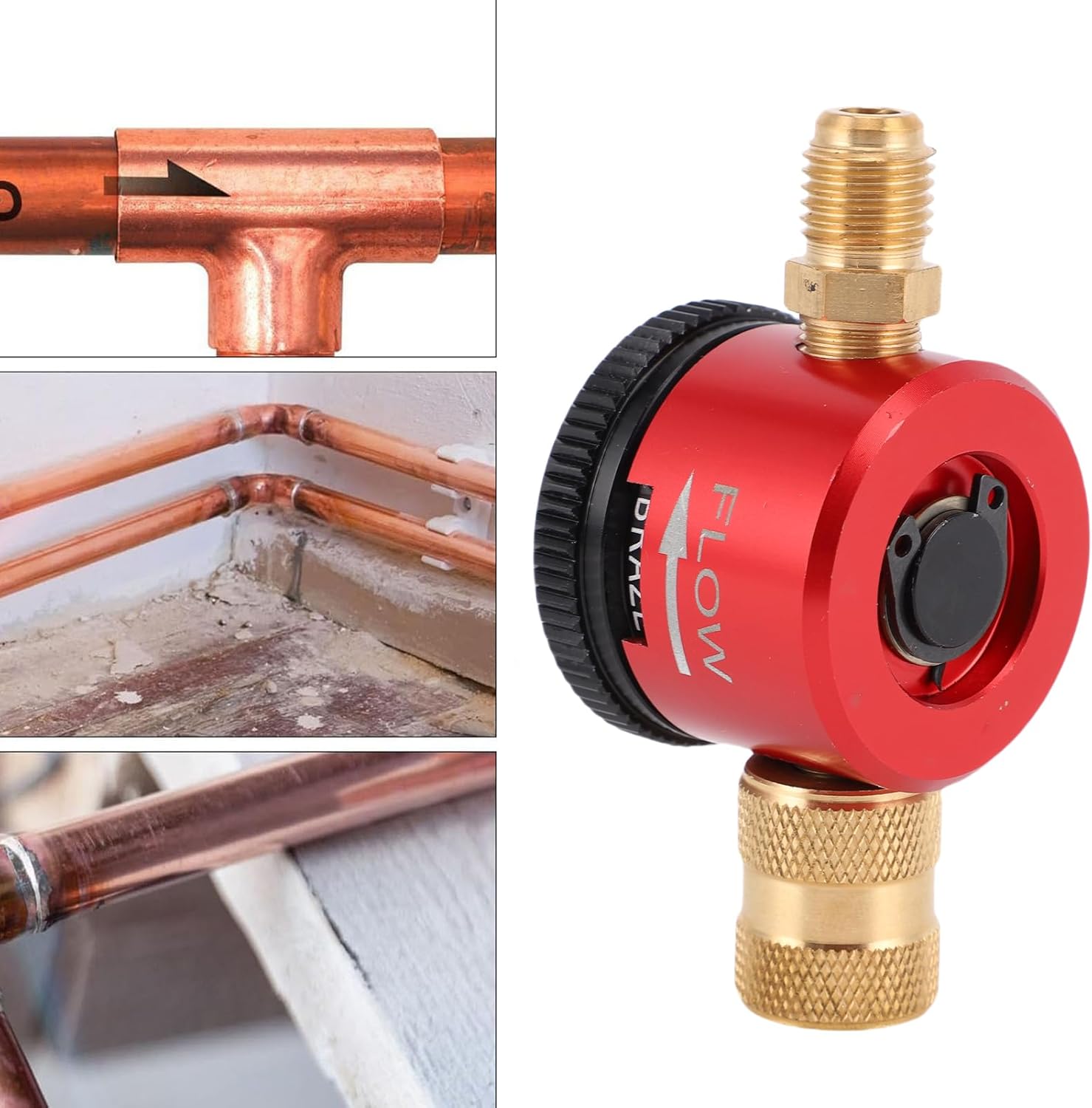 Nitrogen Regulator Hvac, Hvac Tools Clearance, Nitrogen Purge Tool 1/4 Inch Connector Nitrogen Gas Regulator Brazing Tool for HVAC Equipment