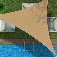 Vista 45 de Toldo triangular de bloqueo UV, toldo impermeable para jardín al aire libre para patio con kit de herrajes de acero inoxidable 304, gris, 6.5 x 6.5