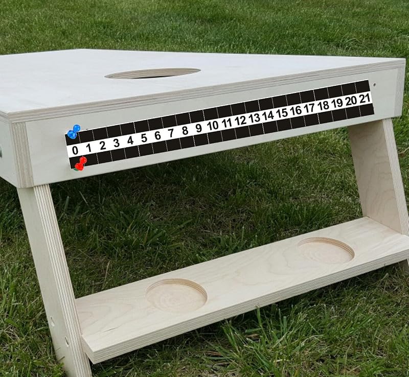 Marcador duradero de acero metálico Cornhole con marcadores magnéticos para tableros de agujeros de maíz, fácil de instalar