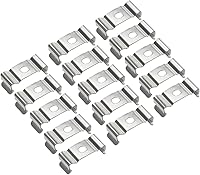 Vista 1 de uxcell T4 Clips Soporte para tubo de luz LED, tubo fluorescente LED, acero al manganeso niquelado, paquete de 15