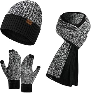 Mens designer hat scarf and gloves set Clearance