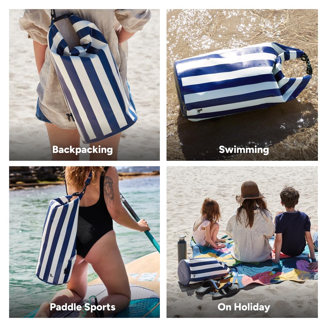 Dock & Bay Wasserdichter Dry Bag – IP66 wasserdichte Tasche mit Roll-and-Clip-Verschluss, mit einem Crossbody-Gurt, aus recyceltem Polyester, leicht und einfach zu tragen, Miami Sorbet, M, Mittlere