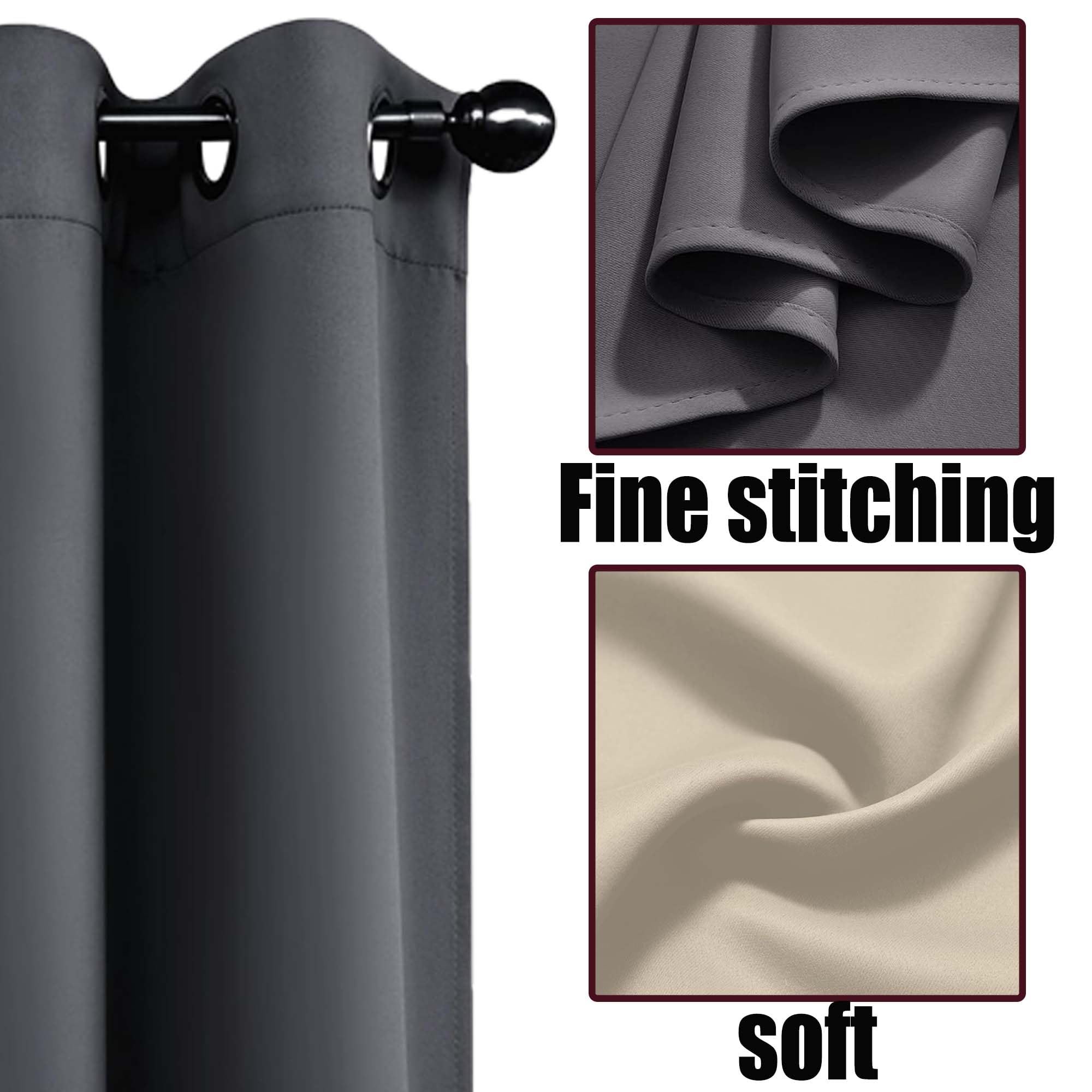 Rideau Occultant 180 x 300 cm Thermique Isolant Anti Froid Chaleur Anti Froid à Oeillets Rideaux Doux et Esthétiques, Décoration Maison pour Chambre/Salon de Fenêtre, Beige