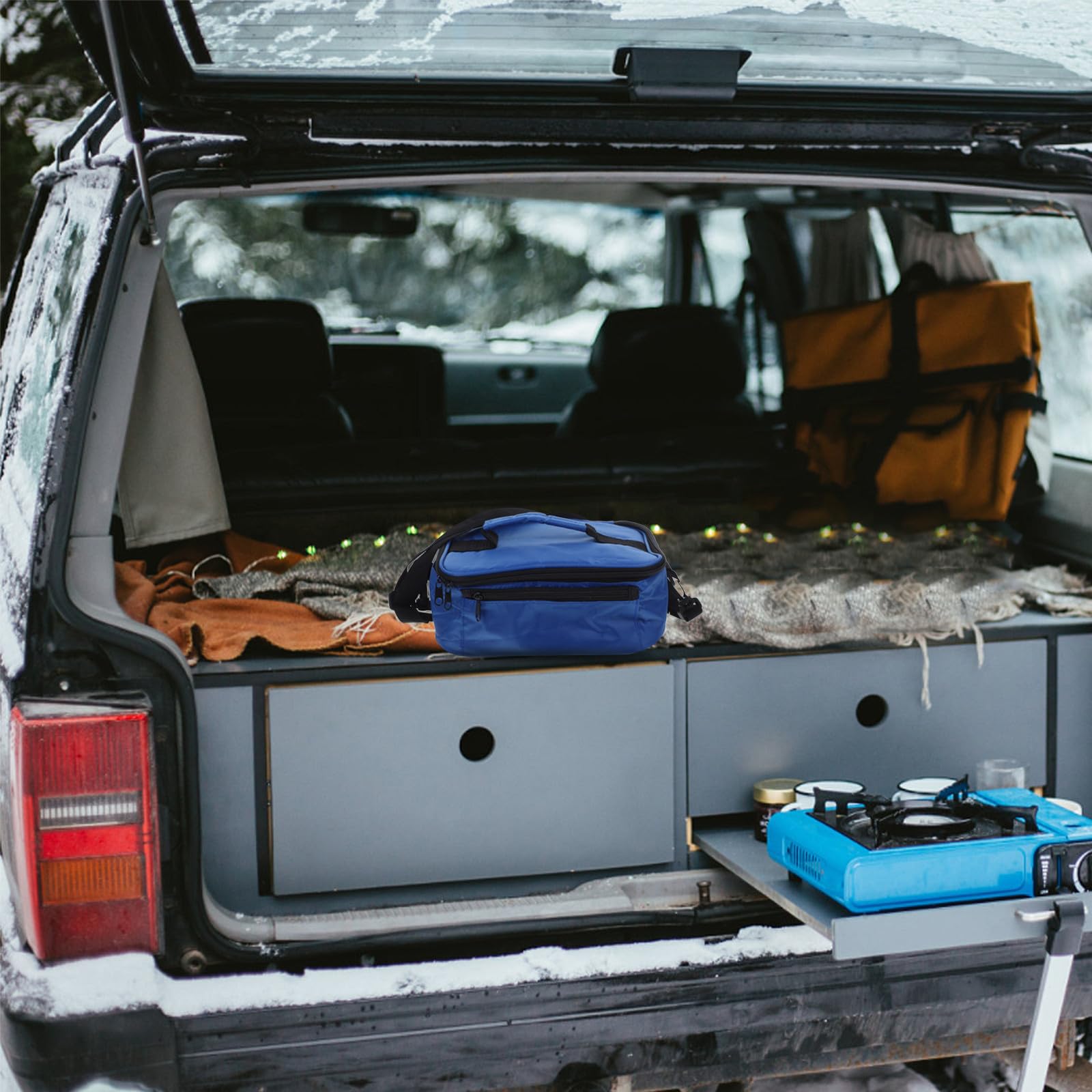 Bolsa Térmica para Almuerzo Portátil Calefacción 12v para Coche, Material de Tela Oxford y Abs, Mantiene Temperatura Constante para Picnic y Trabajo
